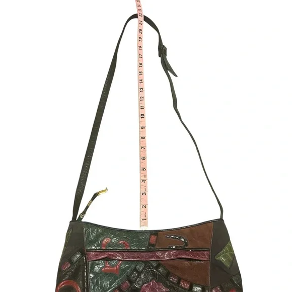 Sharif Multicolor Leather Patchwork Shoulder Bag - Picture 4 of 9